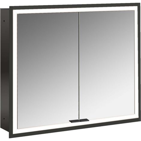 emco prime Armario con espejo iluminado, 800 mm, 2 puertas,