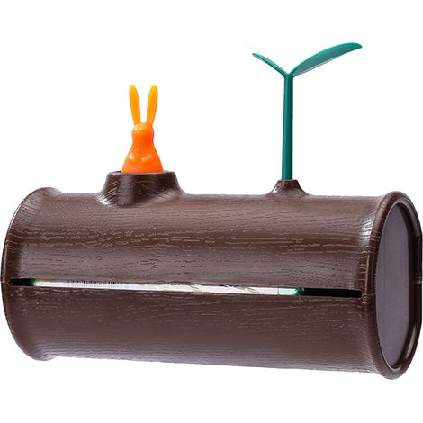 Boîte de Rangement Murale Multifonction Blanche et Marron avec Aimant pour Papier et Sacs Poubelle, Design Lapin Mignon, 14x12x8 cm, 1 Pièce (1/5)