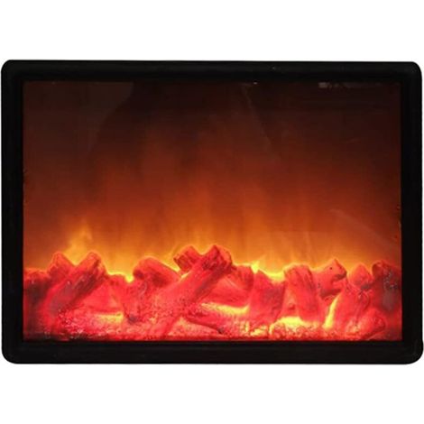 Lampe de cheminée LED rectangulaire à effet bûche - Alimentée par USB - Sans flamme - Fonctionne avec piles - Pour décoration d'intérieur et de Noël (1/5)
