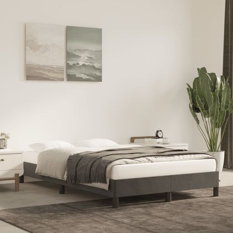 Bettgestell ohne Matratze Dunkelgrau 120x200 cm Samt