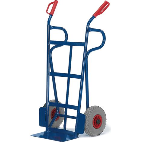 Rollcart Sackkarre -966- mit nach hinten gewölbtem Flacheisen an Schaufel 1250mm hoch Vollgummi