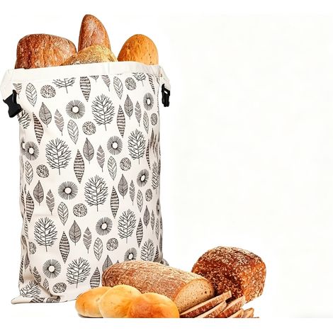 Lot de 1 sac à pain en cire d'abeille naturelle — Scellage préservateur — Sac en coton enduit de cire d'abeille naturelle