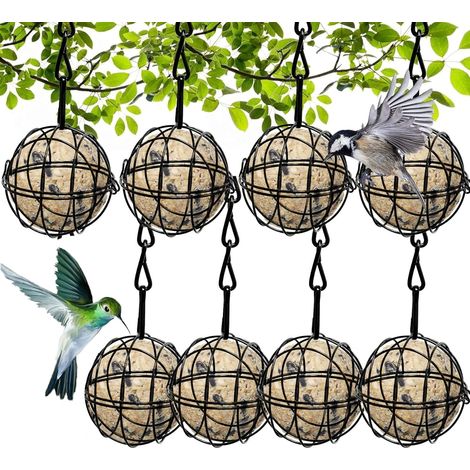 9PCS Mangeoire Oiseaux,Mangeoire à Oiseaux Suspendue à Boule,Mangeoires pour Oiseaux Sauvages,Métal Boule de Graisse Oiseau Mangeoire,Bird Feeder Métal,Mangeoire Oiseaux Exterieur,Le Jardin (1/5)