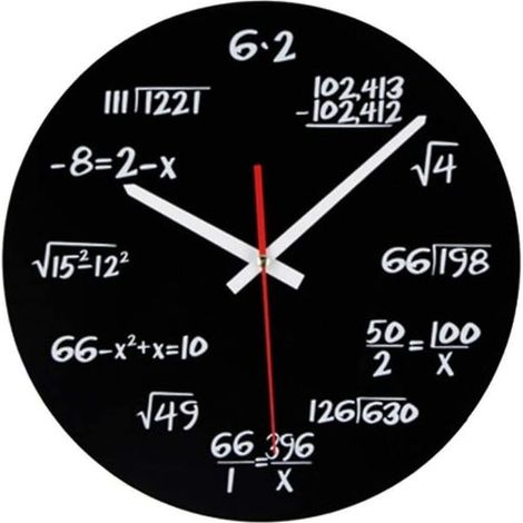 Horloge mathématique - Horloge murale originale - Horloge murale unique - Horloge à formules mathématiques (1/5)