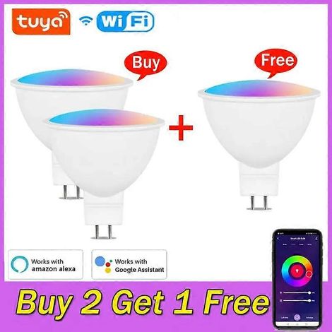 Ampoules connectées EwelinkTuya MR16 Zigbee 3.0 WiFi avec télécommande, RGB, 220 V, intensité variable, compatibles avec Alexa, Google Home et Yandex. (1/4)