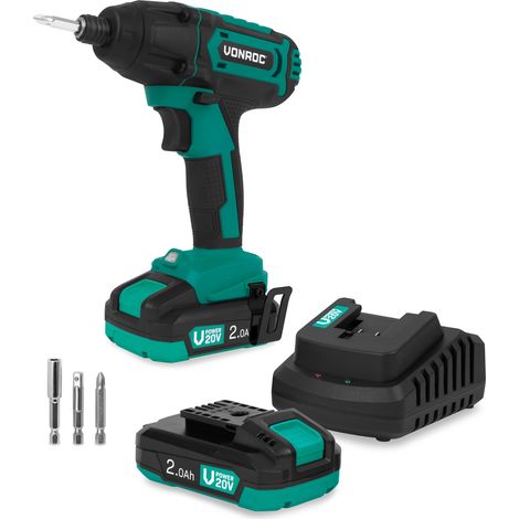 VONROC Visseuse à chocs sans fil 20V – 180 Nm  Inclut 2 batteries 2.0Ah et chargeur rapide (1/5)