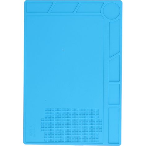 Tapis de réparation en silicone isolant thermique avec règle graduée et emplacement des vis pour la maintenance électronique (1/5)