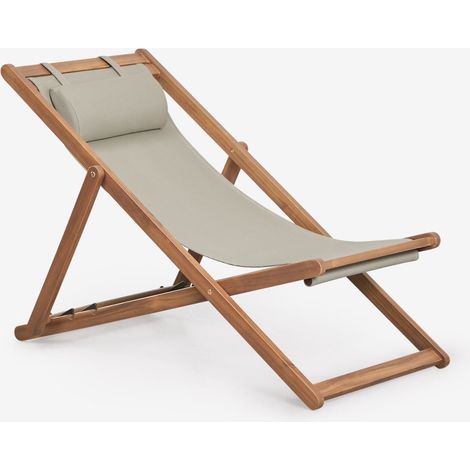 Hamaca pliante en bois avec coussin Kardis SKLUM Vert Kaki