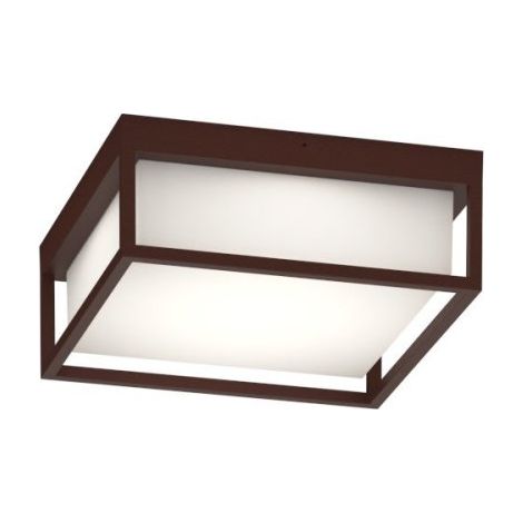 Plafoniera moderna top light osaka q gx53 led ip54 alluminio policarbonato, finitura metallo corten