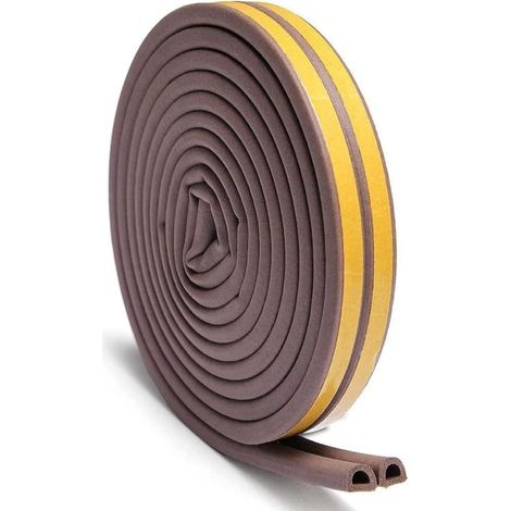 Door Seal Strip, Window Seal Sticker Anti-Collision Rubber Sealing Strip Foam Sealed Acoustic Insulation Strip, Brown