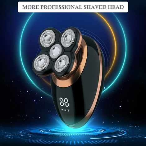 Rasoir électrique pour homme, rasoir anti-calvitie 5 en 1 sans fil, étanche, rechargeable par USB, kit de rasage (1/5)