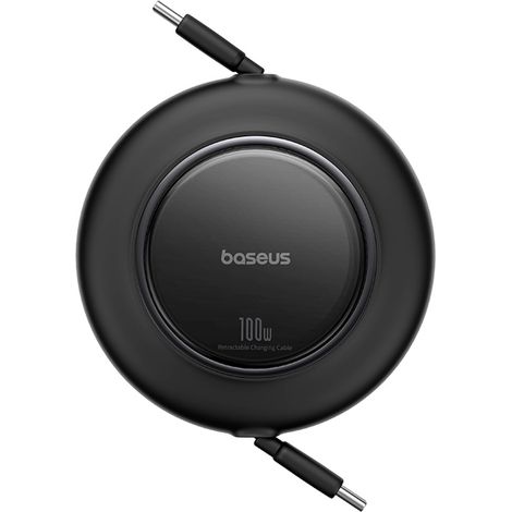 Einziehbares USB-C-Kabel, 100 W, 2 m – Schwarz (1/5)