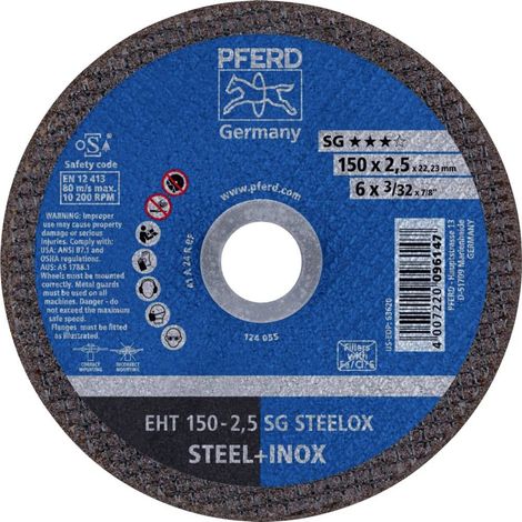 PFERD disque à tronçonner SG STEELOX ( 8000435570 ) D150x2,5mm droit alésage 22,23 mm 25 pièces (1/3)