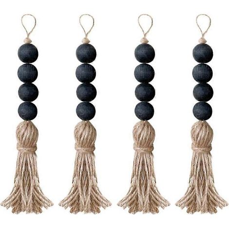 Closet Art Craft Farmhouse Rustic Wood Bead Garland Home Decor--