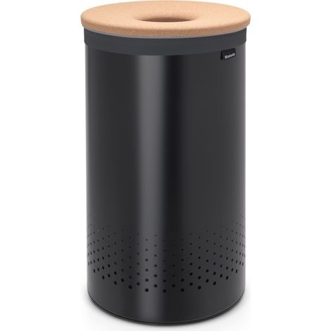 Brabantia Portabiancheria, Plastica, Matt Black, 60 L (1/5)