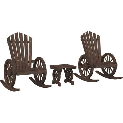 Maison Exclusive - Set Salotto da Giardino 3 pz in Legno Massello di Abete (1/5)