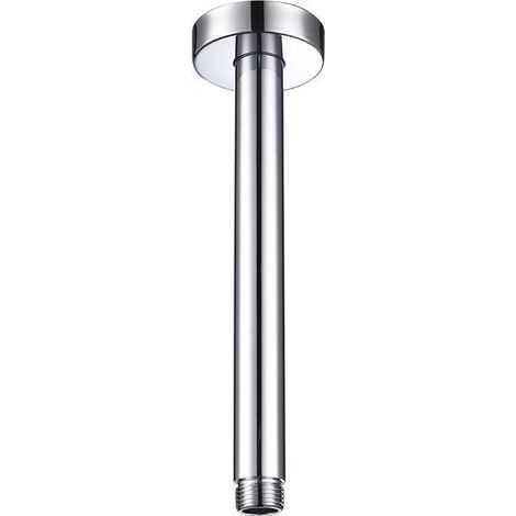 Braccio doccia con flangia da 20 cm, braccio doccia universale per montaggio a soffitto per soffione fisso e soffione a pioggia, cromato (1/4)