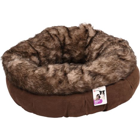 Panier rond ø 55 cm x 20 cm, couleur brun, pour chat - Flamingo (1/4)