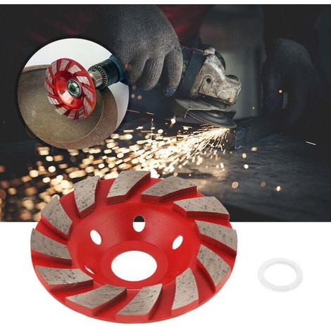 Disco diamantato per levigatura calcestruzzo, 100 x 22,2 mm, mola diamantata universale (rossa) -Crezuo