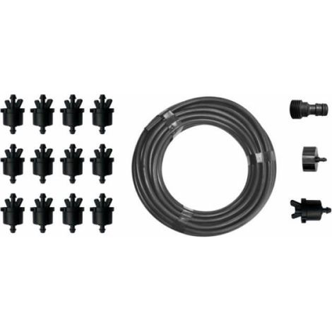 Kit accessoire pour système d'irrigation - - 10m tuyau, 12 goutteurs, adaptateurs inclus (1/3)