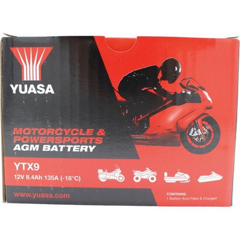 Yuasa batteria yuasa ytx9 precaricata sigillata batteria moto convenzionale 12 v capacità affidabile resistente vibrazioni (1/5)