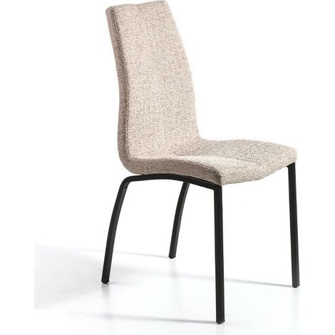 MOMMA HOME Set 2 Sillas - Modelo Texas - Color Beige/Negro - Material Tela/Metal (1/5)