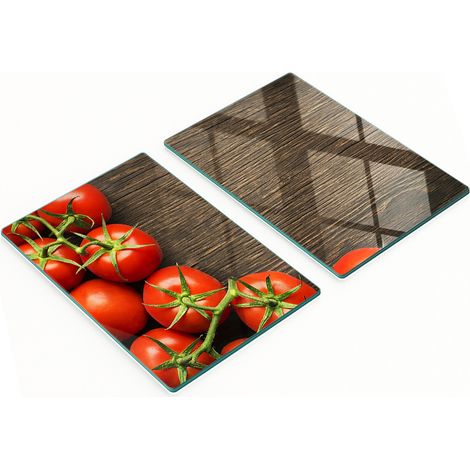 Planches en verre résistantes et élégantes avec motif tomate sur bois 2x40x52 cm (1/5)