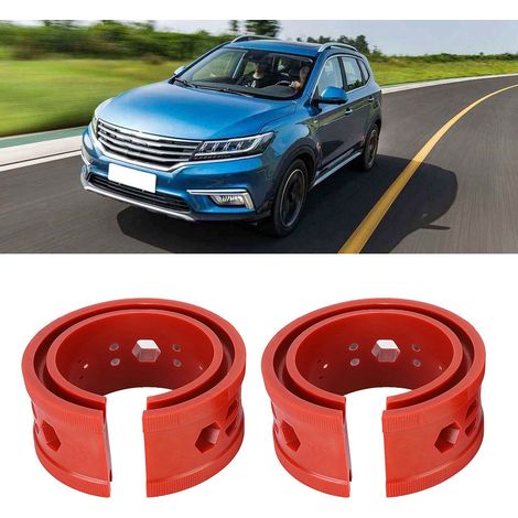 Ensemble de 2 pièces SEBS rouges pour amortisseurs de voiture, ressorts de butée et colle, outil d'entretien automobile (A) (1/5)