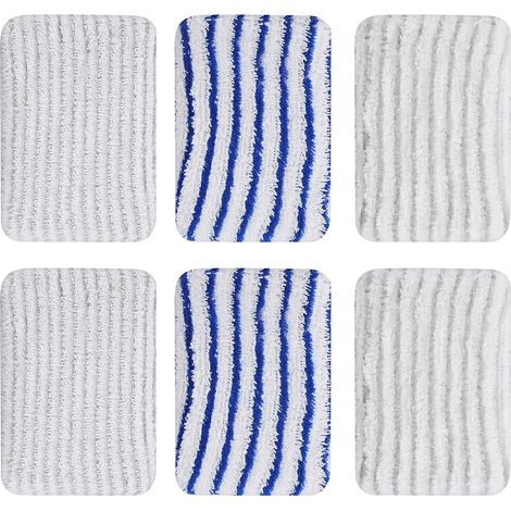 6 toallitas de limpieza y vapor para Rowenta Clean & Steam ZR005801/ZR005804/ZR850002/RY7/RY8 Series, almohadillas de microfibra lavables (gris y azul)