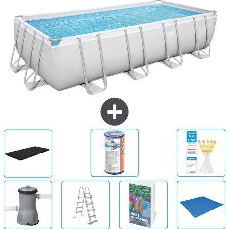 Bestway Bestway Power Steel Rectangulaire - 488x244x122 cm - 8-pièces  S594