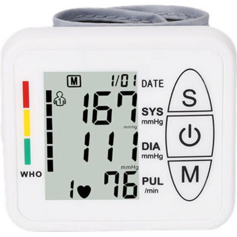 LAN Tensiomètre électronique professionnel au bras, tensiomètre à brassard intelligent et précis, détection automatique de l'hypertension, arythmie, pouls, brassard réglable（Blanc）