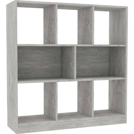 Estantería librería contrachapada gris hormigón 97,5x29,5x100cm vidaXL
