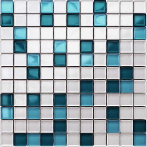 Glasmosaik für Innenraum Bad Küche - 30 x 30 cm - Blue dream (1/5)