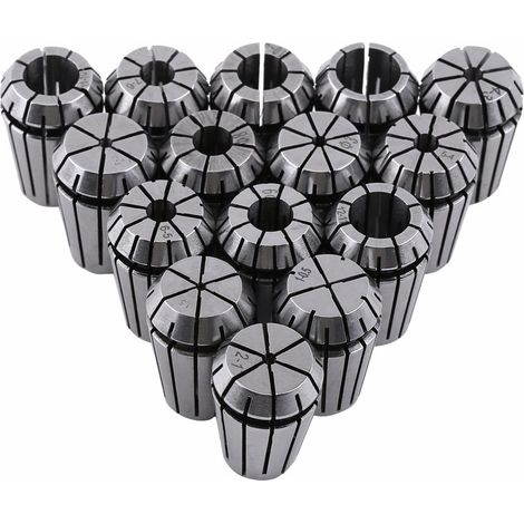 Jeu de pinces à ressort ER20, 15 pièces 1-13 mm de diamètre 0.008mm mandrin de support de faux-rond pour machine de gravure CNC et outil de tour de fraisage (1/5)