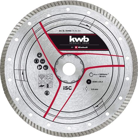 Einhell 49797950 Disco da taglio diamantato Turbo per pietra e cemento Ø 300 mm foro 25,4 mm spessore 3,6 mm 6400 rpm (1/2)