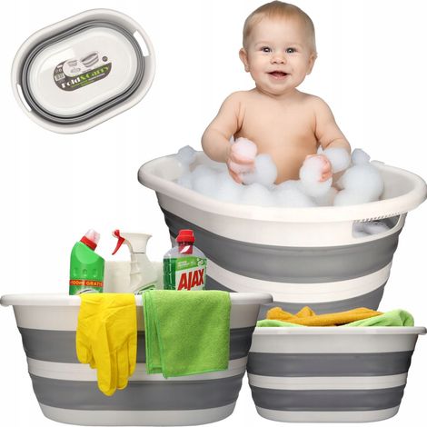 Große, bequeme, faltbare Silikonbadewanne, Waschbecken, MAX Wäschekorb