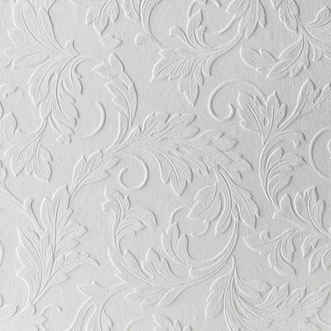 WOW - Acanthus Weiß - Vinyl - Papiertapete - 10m x 52cm (1/4)