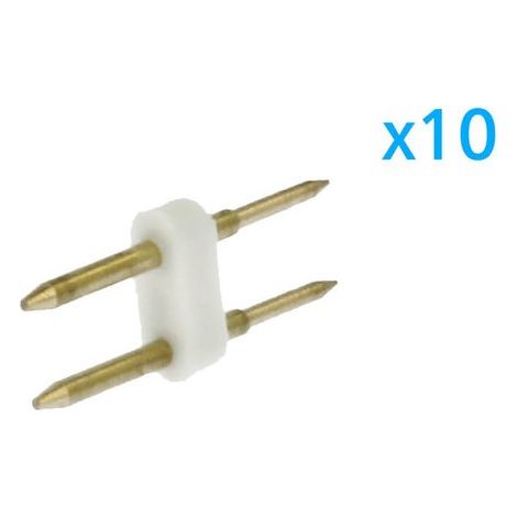 10 PZ Spina 2 Pin Passo 6mm per Connessione Striscia Led Mono 220V con Alimentatore