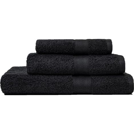 Toalla De Baño Kit De Invitados + Cara + Toalla De Algodón Negro Teddy (1/3)