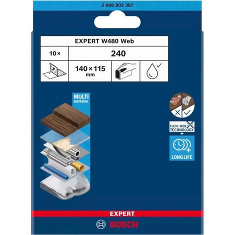 Carta abrasiva Bosch w480 web 115x140 mm resistente lavabile