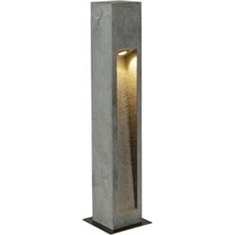 Borne extérieure ARROCK STONE 50 gris LED 9W 3000K IP55 basalte inox 304 - SLV - 231370 (1/4)