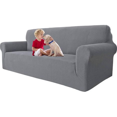 Convient pour housse de canapé 3 places avec accoudoirs, housse de canapé extensible, protection de canapé universelle, housses de protection pour meubles pour chiens et chats, housse de fauteuil mode (1/5)