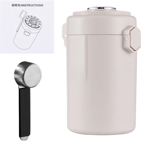 Boîte à café Toivize 600ml Acier Inoxydable Blanc Cassé avec Jauge Humidité Valve Anti-retour Disque Date (1/4)