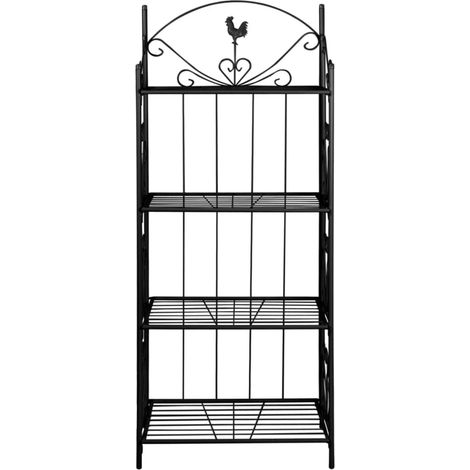 Étagère à plantes Meuble Support Plante - Carré Noir BV974634 - BonneVie (1/4)