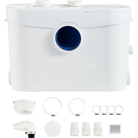 Pompe de relevage sanitaire 700W, débit 9600 L/h, hauteur 10 m, 3 entrées, pour toilettes, sous-sol, cuisine, évier, douche, baignoire. (1/5)