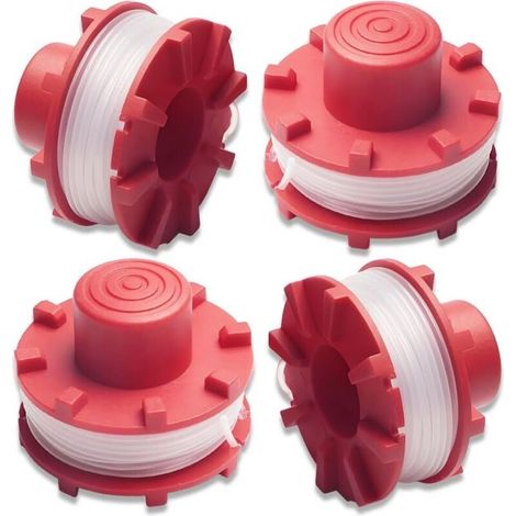 Ensemble de 4 pièces,Compatible avec Einhell GE-CT 36/30Li bobines de fil de rechange pour débroussailleuse,longueur 8 m, diamètre 2 mm,nylon bobines (1/4)