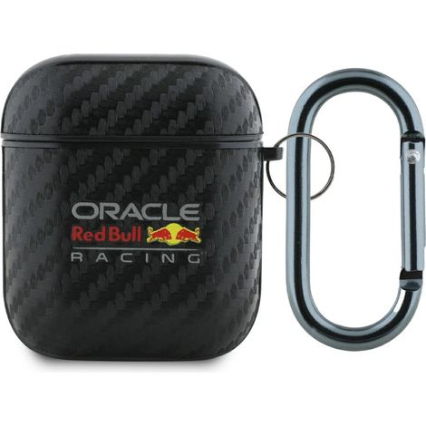 Red Bull PU Carbon Logo Hülle für AirPods 1/2 Schwarz (1/3)