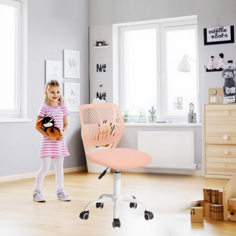 Chaise de Bureau pivotante à Hauteur réglable avec Petit Trou, pour Chambre d'enfant ou Salle d'étude, Rose (1/5)