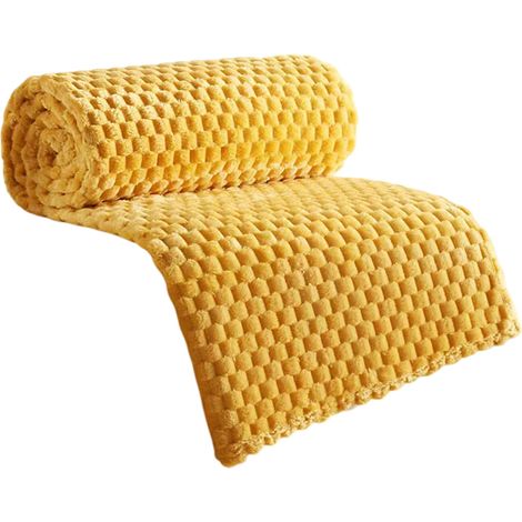 1 Couverture, flanelle polaire, motif jacquard hexagonal, velours côtelé, 150x200 cm, maison camping voyage (1/5)
