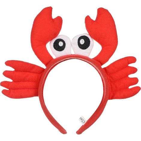 Bandeaux pour cheveux en peluche crabe rouge, serre-tête créatif avec grand crabe aux yeux énormes, adorables cerceaux pour cheveux, coiffe décorative, cadeaux amusants, fournitures et ornements-2520C (1/3)